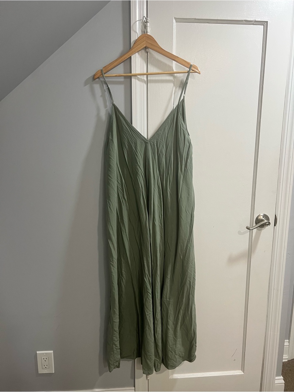 Zara Olive Green Slip Maxi Dress